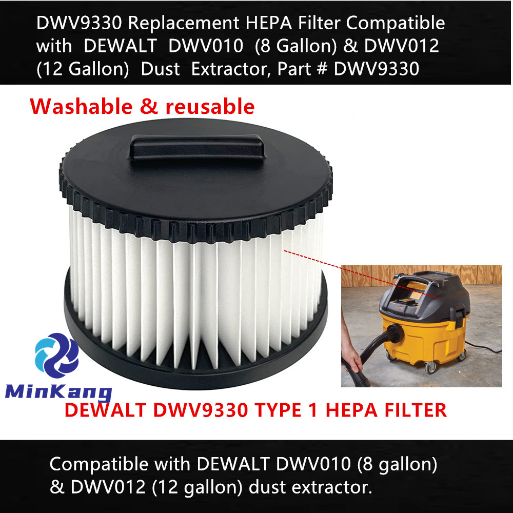 Filtro HEPA de repuesto DWV9330 TIPO 1 para extractor de polvo DEWALT DWV010 DWV012