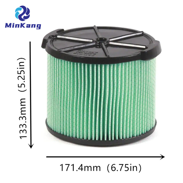 Filtro de cartucho de repuesto para aspiradora en seco/mojado, material HEPA, color verde, VF3600, papel plisado, para aspiradoras de taller RIDGID de 3 a 4,5 galones