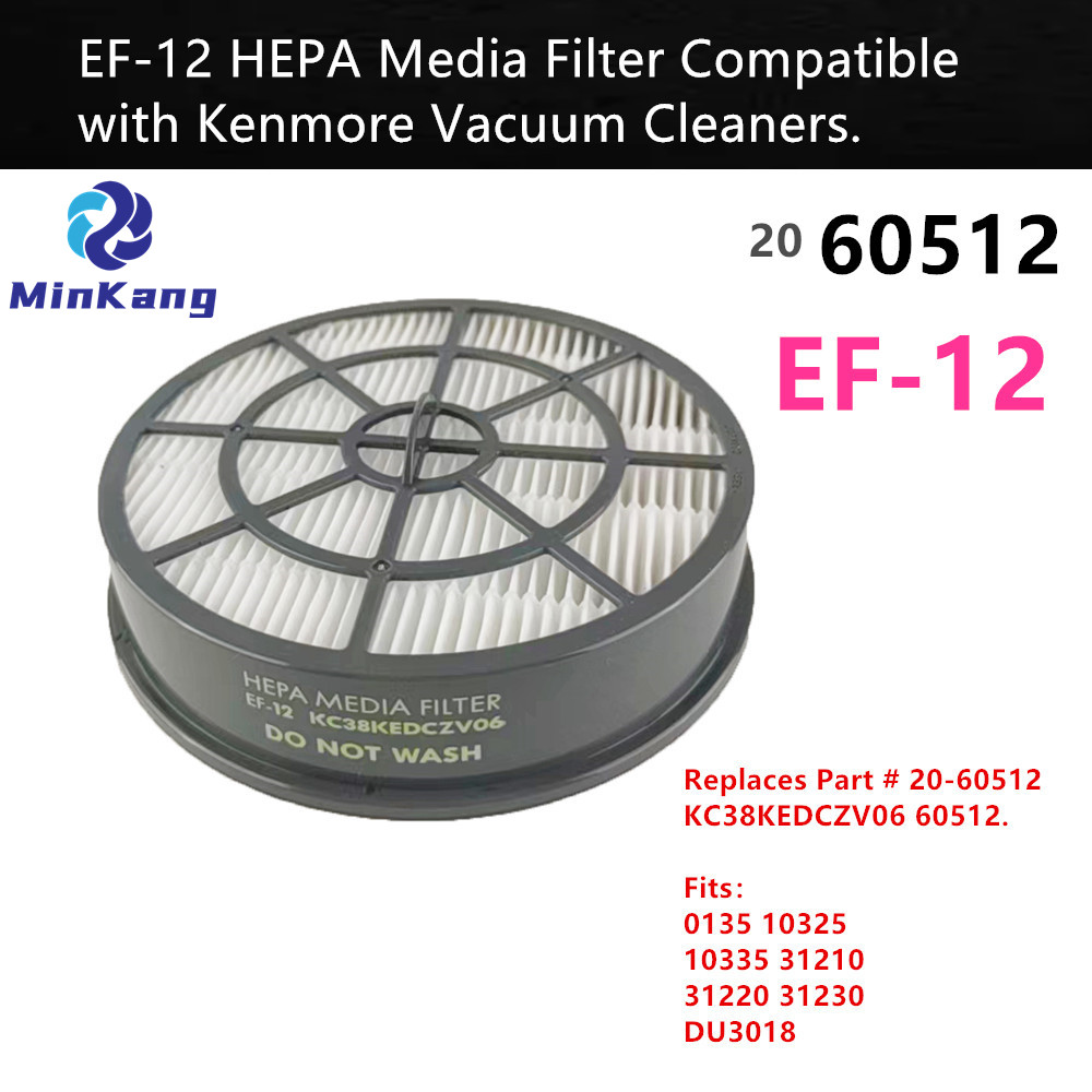 Filtro de medios HEPA EF-12 para aspiradoras verticales Kenmore, reemplaza la pieza # 20-60512 KC38KEDCZV06 60512. 