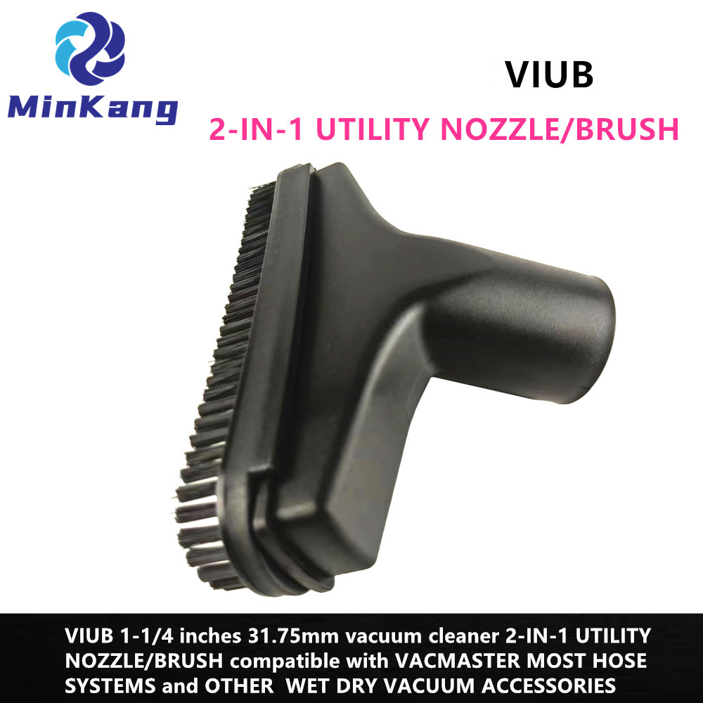 Aspiradora VIUB de 1-1/4 pulgadas y 31,75 mm, BOQUILLA/CEPILLO UTILIDAD 2 EN 1 para la MAYORÍA DE LOS SISTEMAS DE MANGUERA VACMASTER 