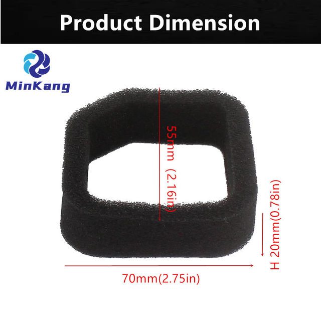 Reemplazo del filtro de aire de espuma negro 560873001 para el soplador Homelite del cultivador de recortadora Ryobi 