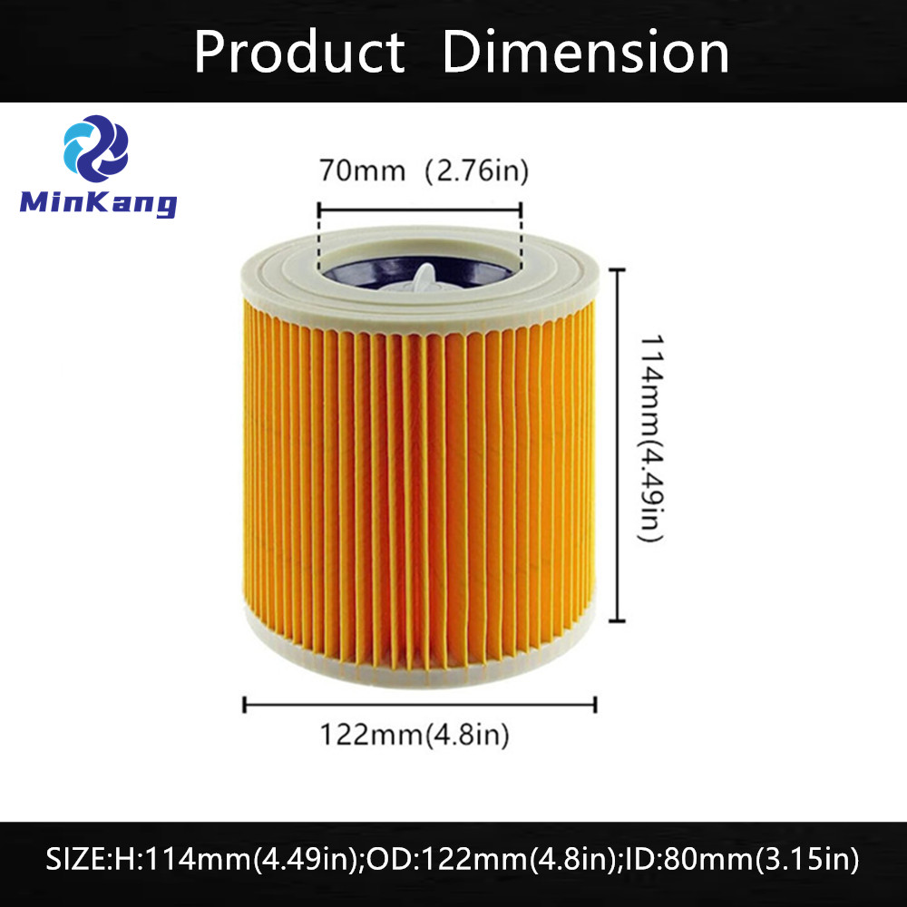 Filtro HEPA de vacío de cartucho DXC01 amarillo para aspiradora en seco/mojado Original KARCHER WD