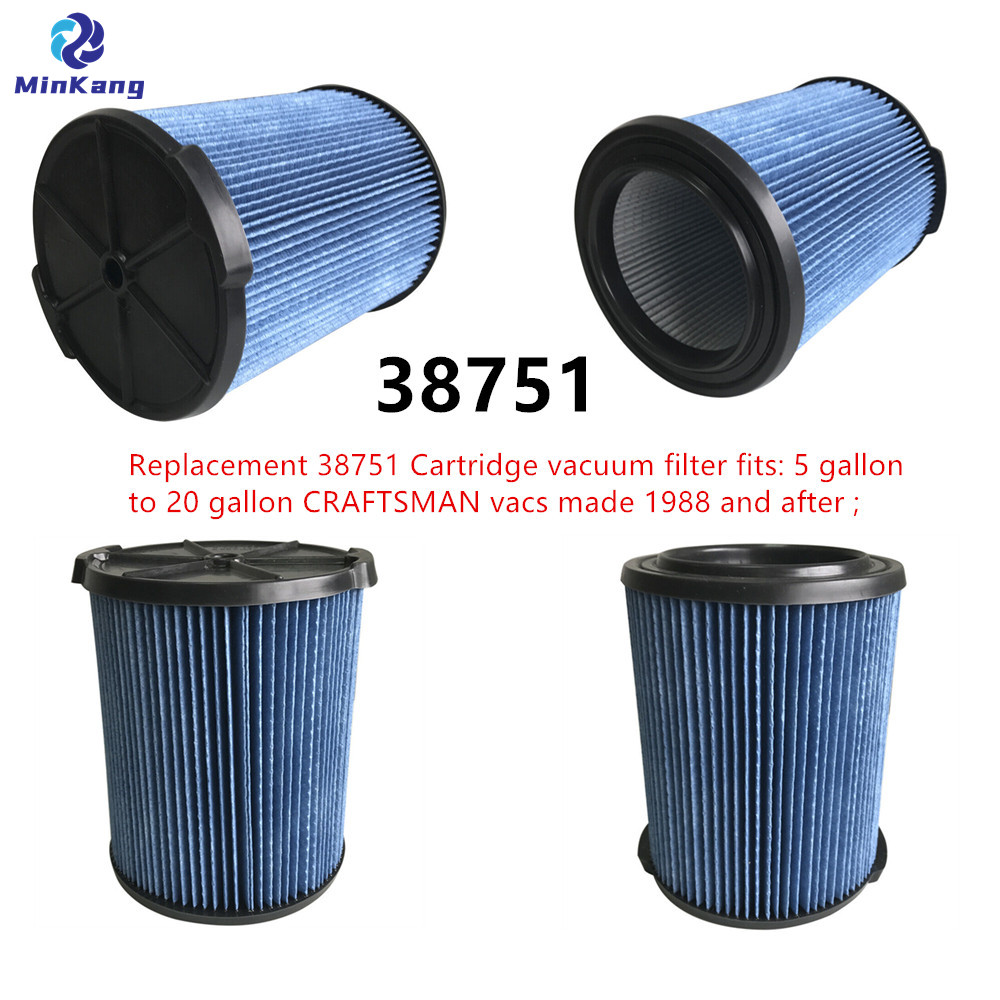 Filtro HEPA de vacío de cartucho azul 38751 9-38751 para filtro de aspiradora húmedo/seco de polvo fino Craftsman 38751 