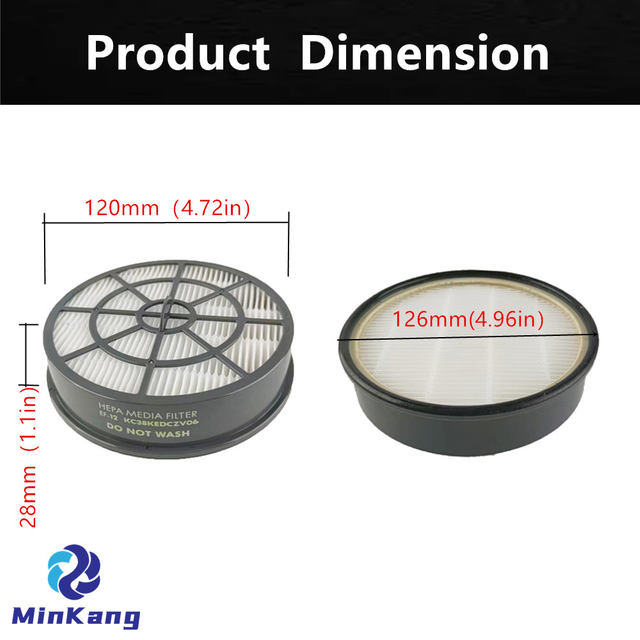 Filtro de medios HEPA EF-12 para aspiradoras verticales Kenmore, reemplaza la pieza # 20-60512 KC38KEDCZV06 60512 (gris+blanco)
