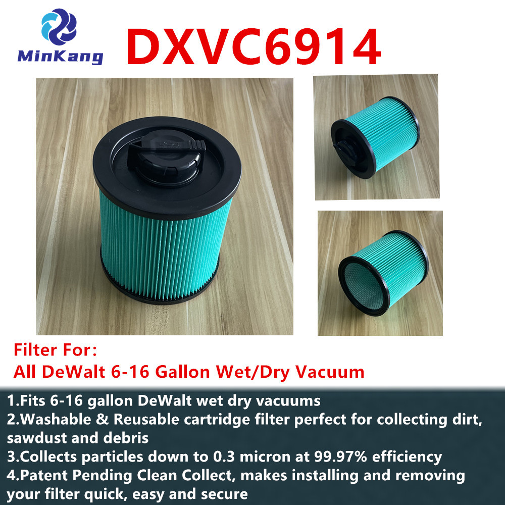 Filtro de material HEPA para aspiradora de cartucho verde DXVC6914 adecuado para aspiradoras de taller DeWalt 