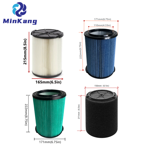 Reemplazo WS21200F WS22200F WS23200F WS24200F Filtro HEPA de vacío para piezas de aspiradora seca húmeda de 3-20 galones