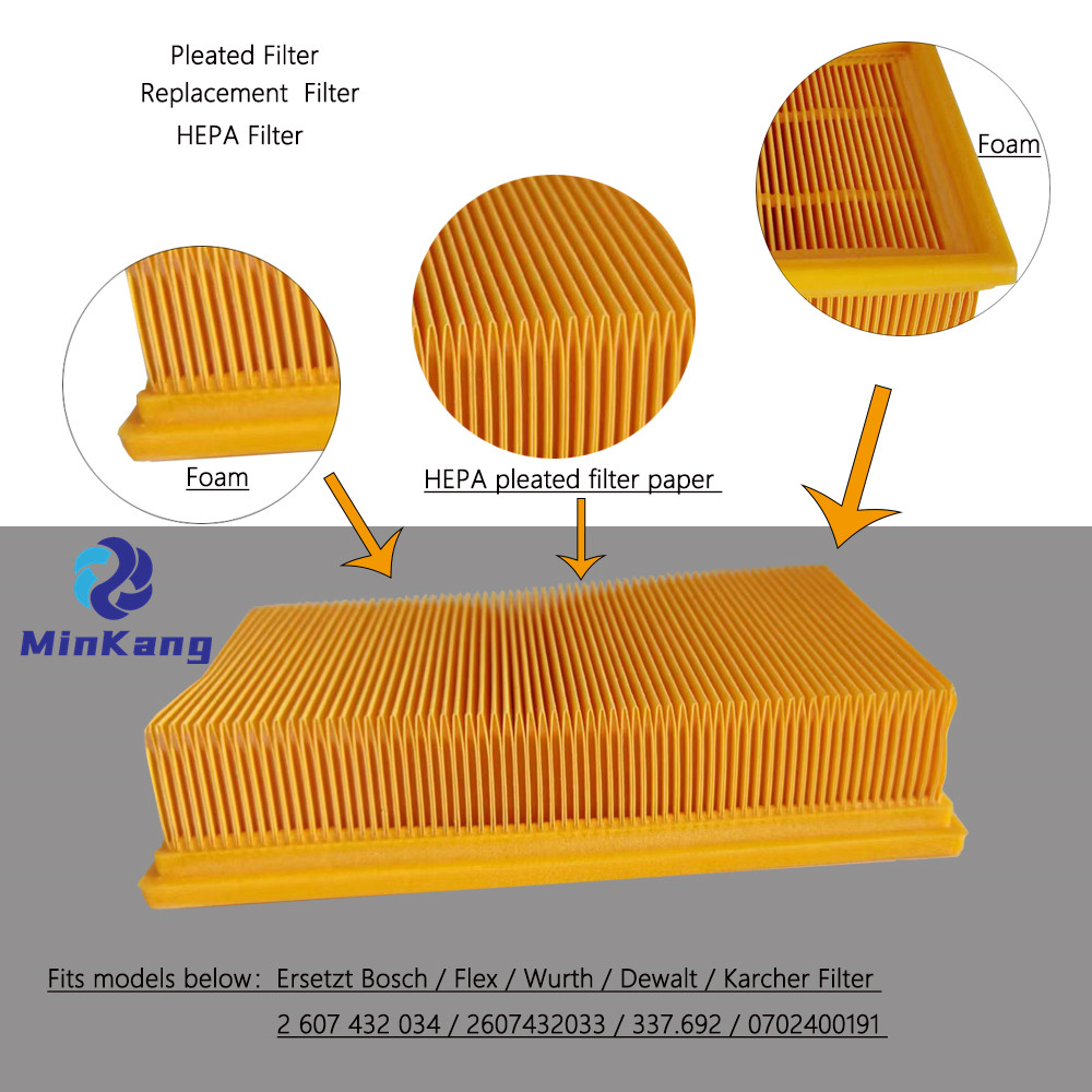 Filtro HEPA de repuesto para aspiradora, filtro plisado para Bosch GAS 35, Karcher NT 30/1, NT 35/1, NT 40/1, Wurth ISS 35