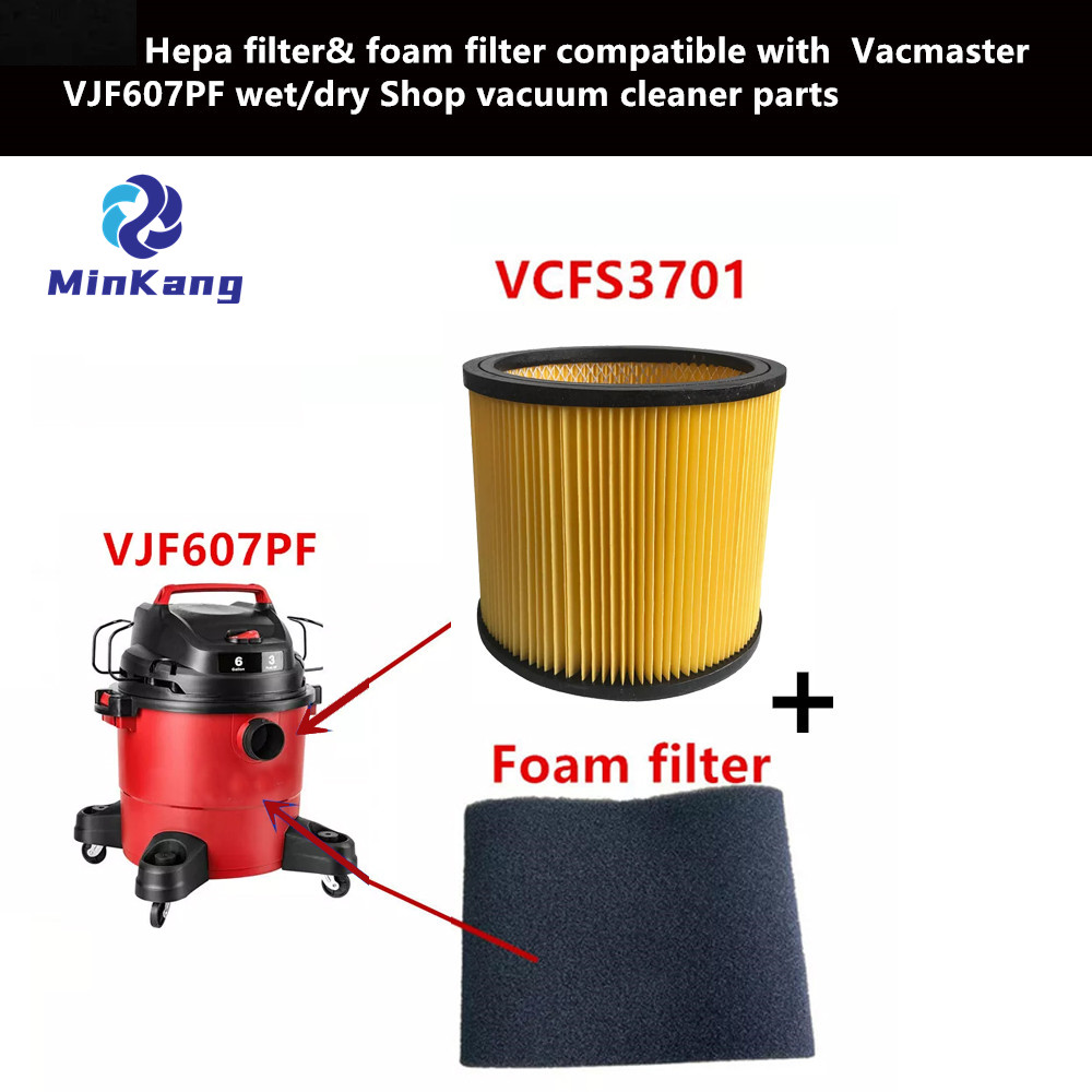 Filtro Hepa y filtro de espuma para aspiradora de taller húmedo/seco Vacmaster VJF607PF