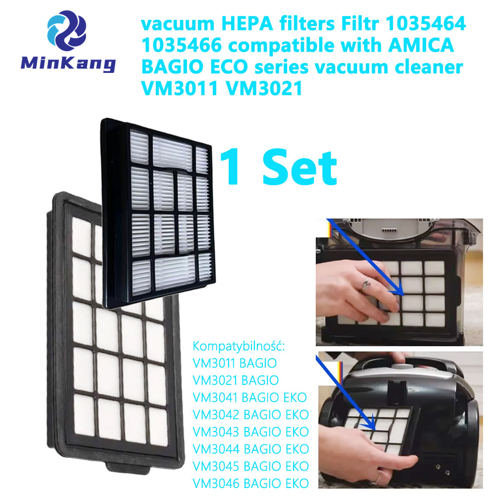 Filtros HEPA de vacío Filtr 1035464 1035466 para Amica Bagio Eco Series Aspirador VM3011 VM3021