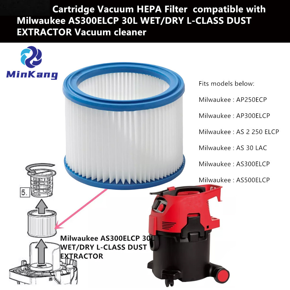 Filtro HEPA de vacío de cartucho para aspiradora EXTRACTOR DE POLVO CLASE L AS300ELCP 30L húmedo/seco