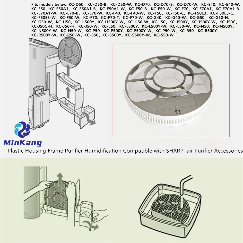 Humidificación purificadora de marco de carcasa de plástico para accesorios de purificador de aire SHARP KC-20TX1, KC-20TX1-W, KC-S500Y-W, KC-S50-W