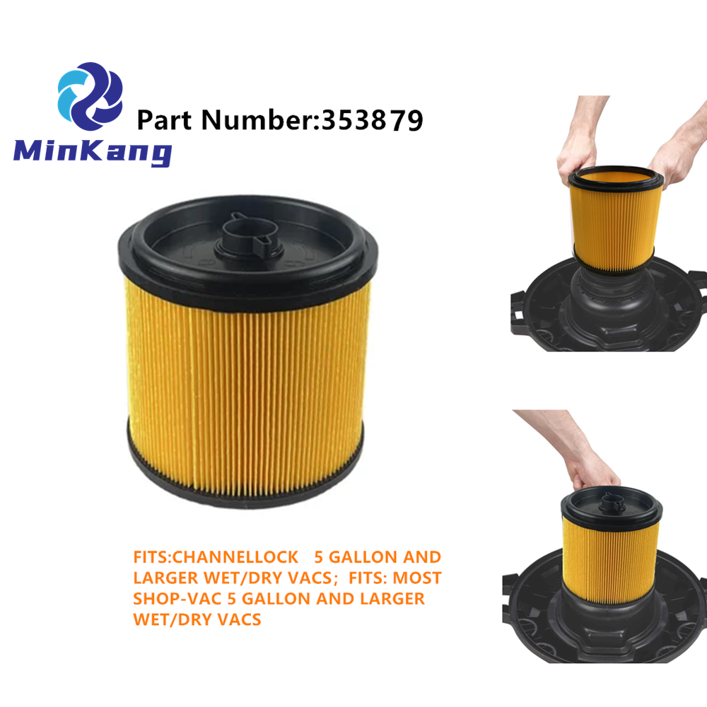 FILTRO HEPA de aspiradora de 5 CARTUCHOS para CHANNELLOCK DE 5 GALONES Y M&Aacute;S GRANDES, LA MAYOR&Iacute;A DE SHOP-VAC (AMARILLO)