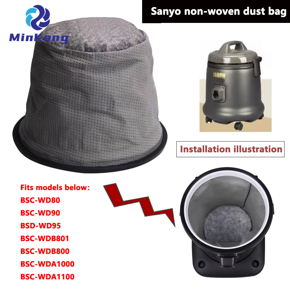 Boba de polvo no tejida de basura para Sanyo BSC-WD80 WD90 WD95 WDB801 Aspiradora