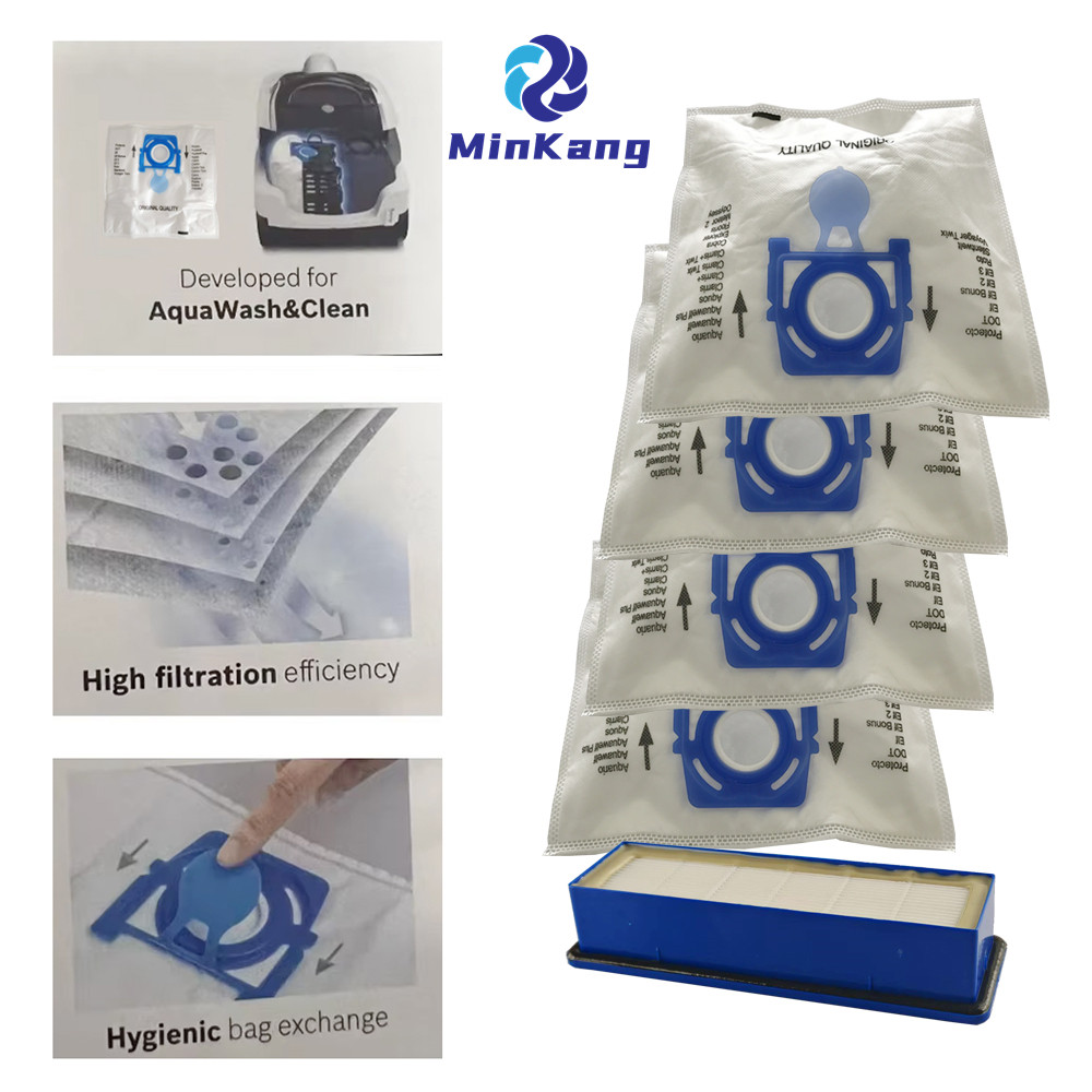 Filtro HEPA y bolsas de polvo para Bosch Aquawash y Clean Prohygienic Wet & Dry BWD420 Hyg Vacuum