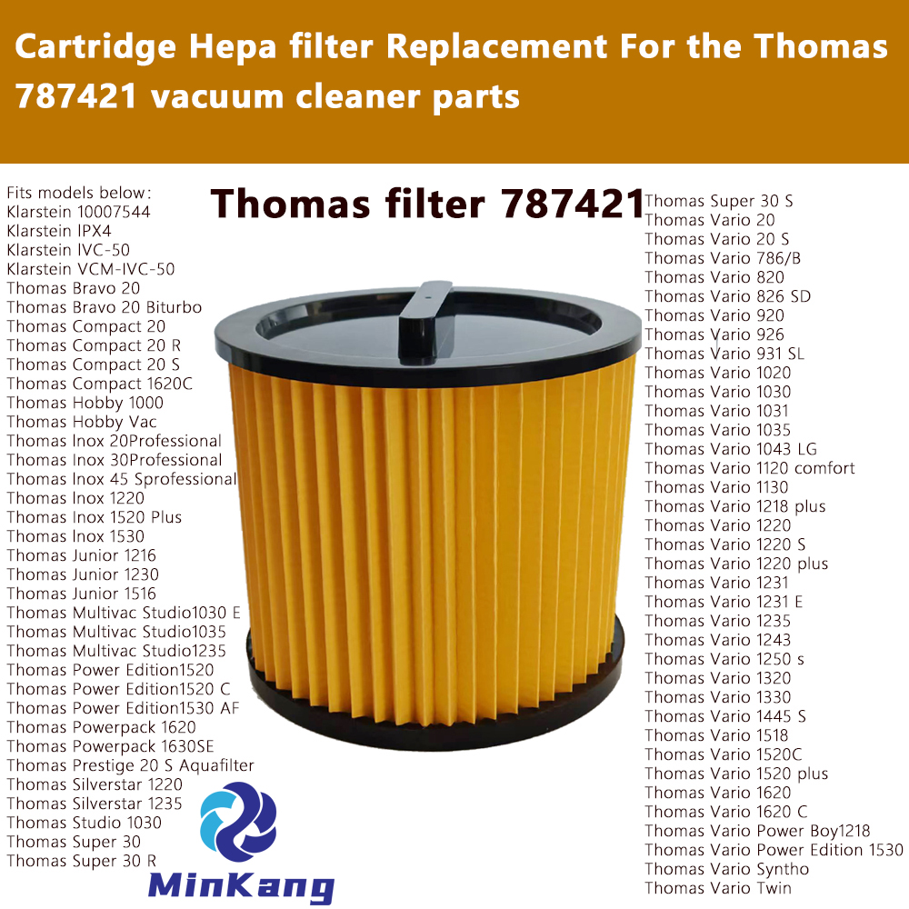Reemplazo de filtro Hepa de vacío de cartucho para limpieza de filtro de aspiradora Thomas 787421