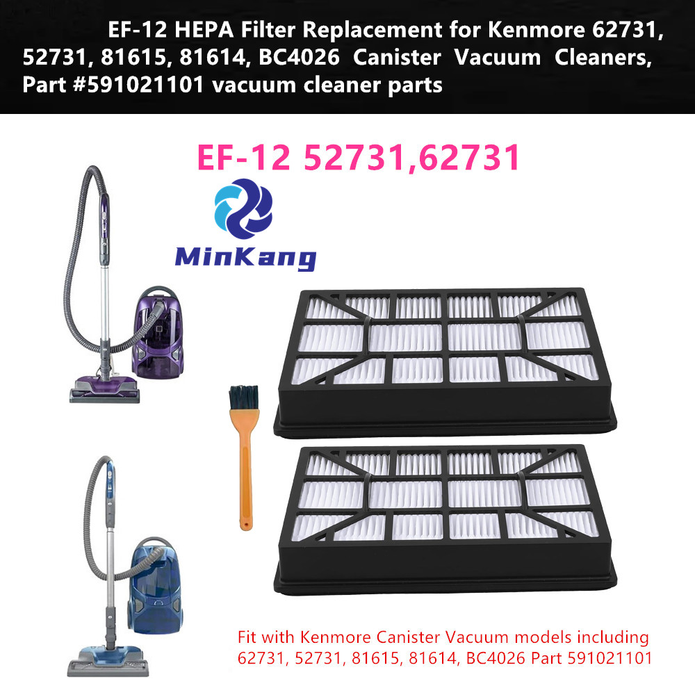 Reemplazo de filtro HEPA EF-12 para aspiradoras Kenmore 62731, 52731, 81615, 81614, BC4026, pieza #591021101 piezas de aspiradora