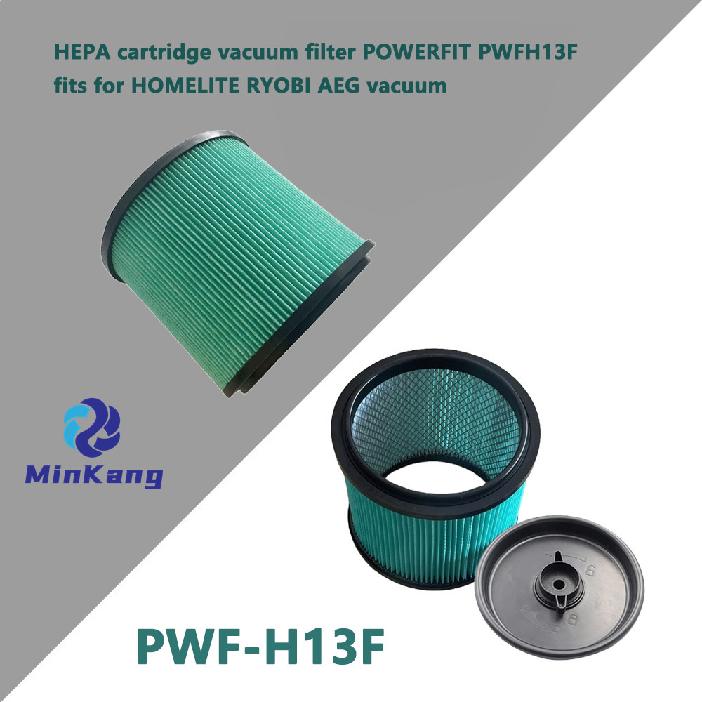 Filtro de vacío de cartucho HEPA PWF-H13F verde para aspiradora POWER FIT HOMELITE RYOBI AEG 