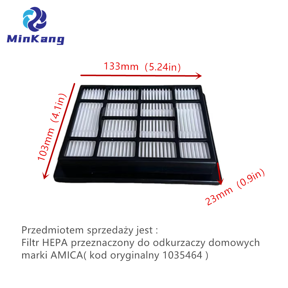 1035464 Filtro HEPA de vacío para AMICA Bagio Eco Series Aspirador VM3011 VM3021