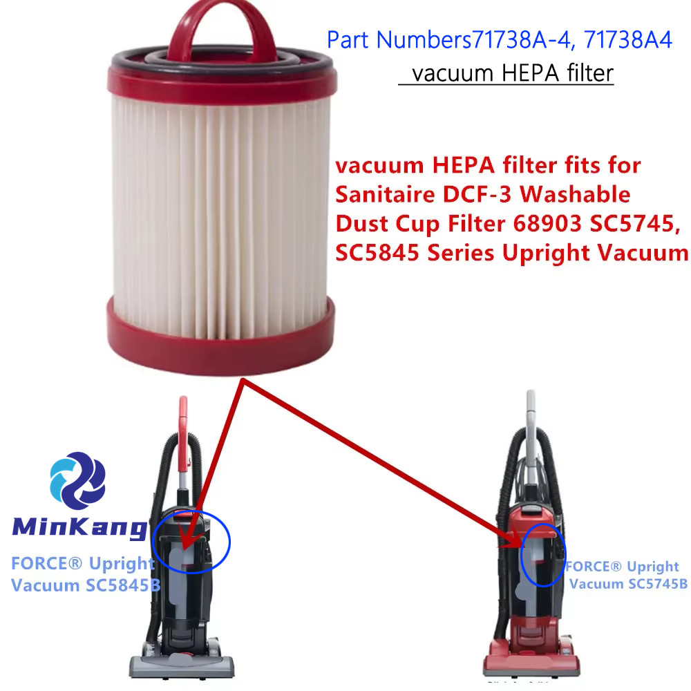 Filtro HEPA de vacío para Sanitaire DCF-3 Filtro de copa de polvo lavable 68903 SC5745, SC5845 Serie Varecidas Vacías verticales