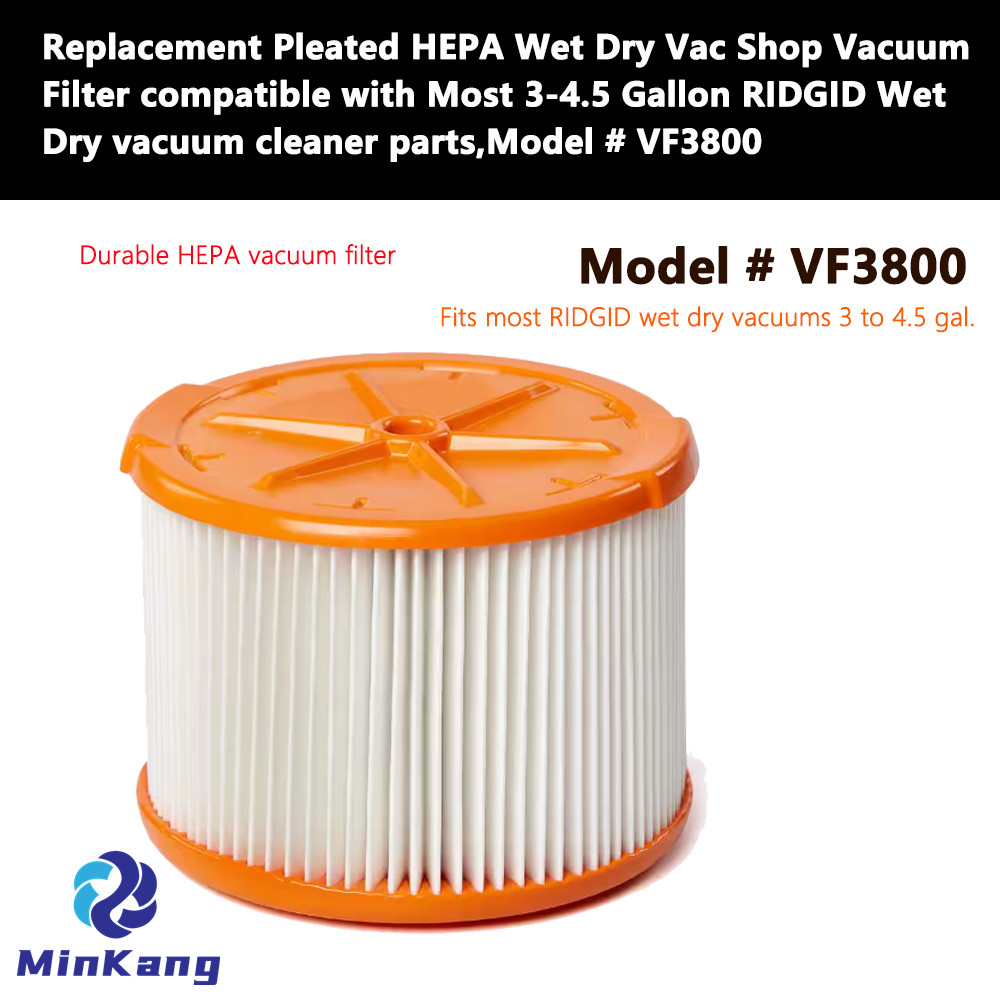 # Filtro HEPA plisado de reemplazo # VF3800 para la mayoría de las aspiradoras secas húmedas de 3-4.5 galones