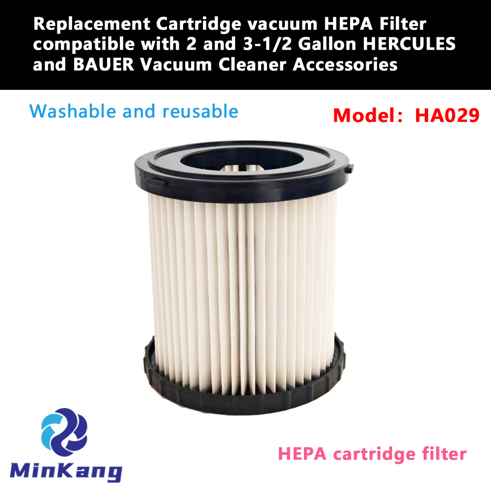 Filtro HEPA de vacío de cartucho de reemplazo para 2 y 3-1/2 galones Hércules y limpieza de filtro de vacío Bauer
