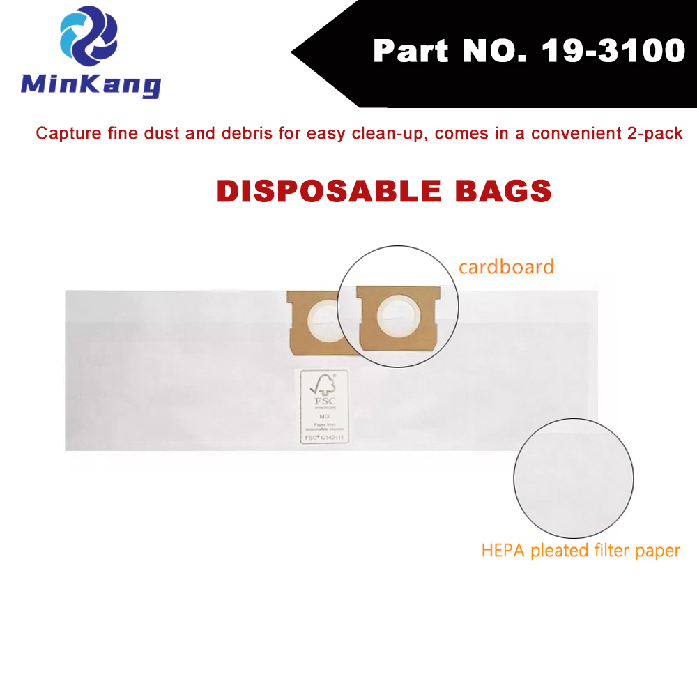 Reemplazo del filtro hepa Hyper Tough de 5 galones para aspiradora húmeda/seca: bolsa desechable con filtro de vacío de alta eficiencia