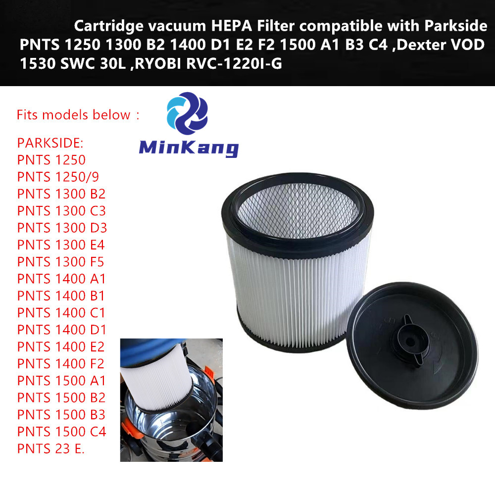 Filtro HEPA de vacío de cartucho para Parkside PNTS 1250 1300, piezas de aspiradora RYOBI RVC-1220I-G 