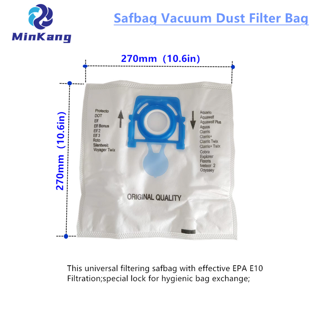 Bolsa de filtro de polvo para aspiradora Safbag para ZELMER microfibra SAFBAG ZVCA100B 49.4000 + bolsa de filtro para piezas de aspiradora