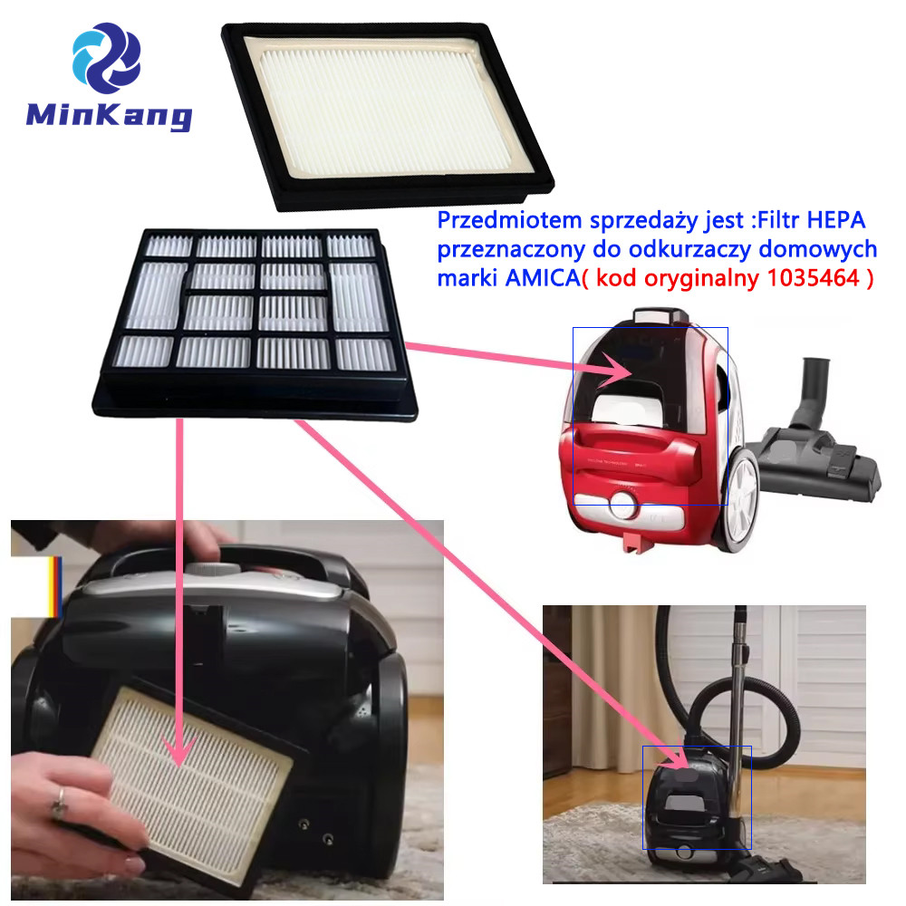 1035464 Filtro HEPA de vacío para AMICA Bagio Eco Series Aspirador VM3011 VM3021