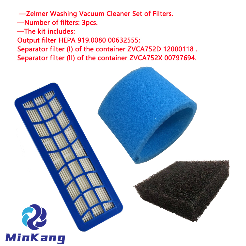 Filtros de aspiradora de lavado compatibles con Zelmer Bosch (00632555, 12000118, 00797694)