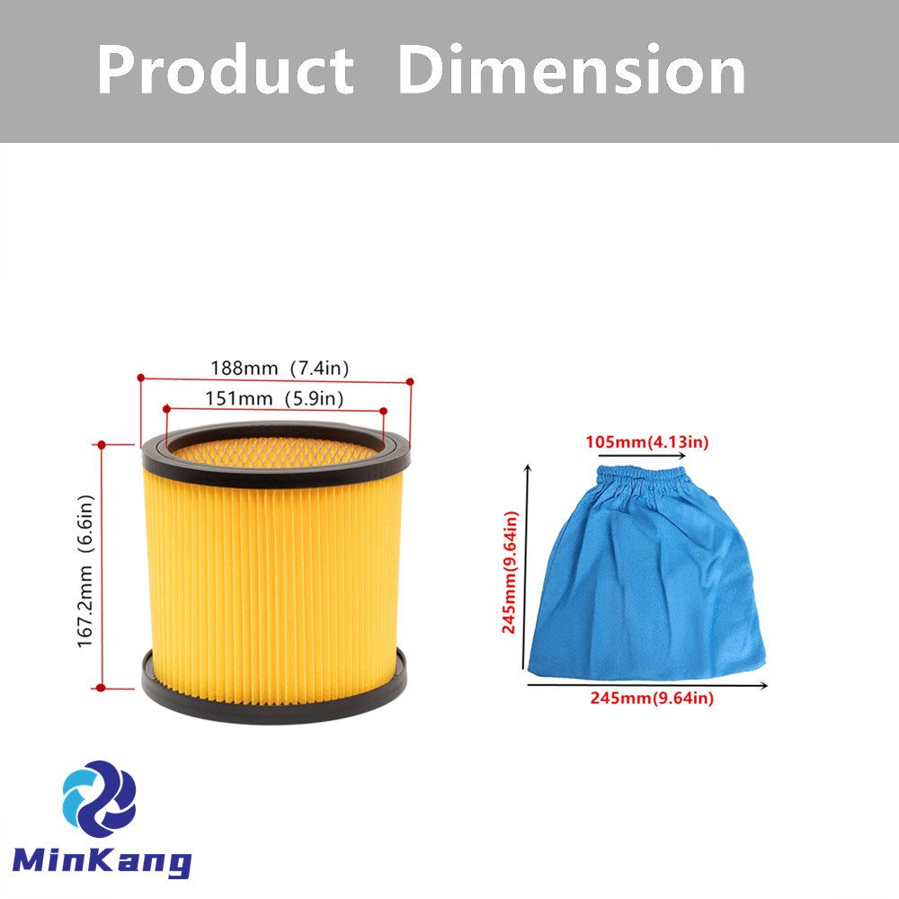 Filtro HEPA de vacío de cartucho con tapa de bloqueo, filtro seco de bolsa de filtro textil para aspiradora en seco y húmedo Parkside Lidl