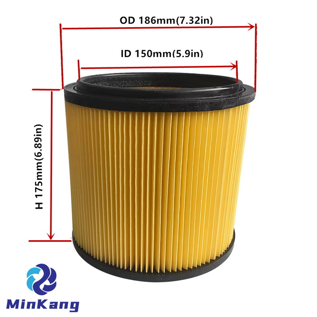 Filtro de vacío de cartucho estándar para aspiradoras húmedas/secas HART/Hyper Tough/Shop-Vac y Vacmaster