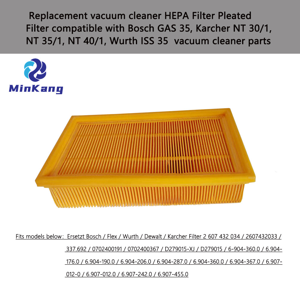 Filtro HEPA de repuesto para aspiradora, filtro plisado para Bosch GAS 35, Karcher NT 30/1, NT 35/1, NT 40/1, Wurth ISS 35