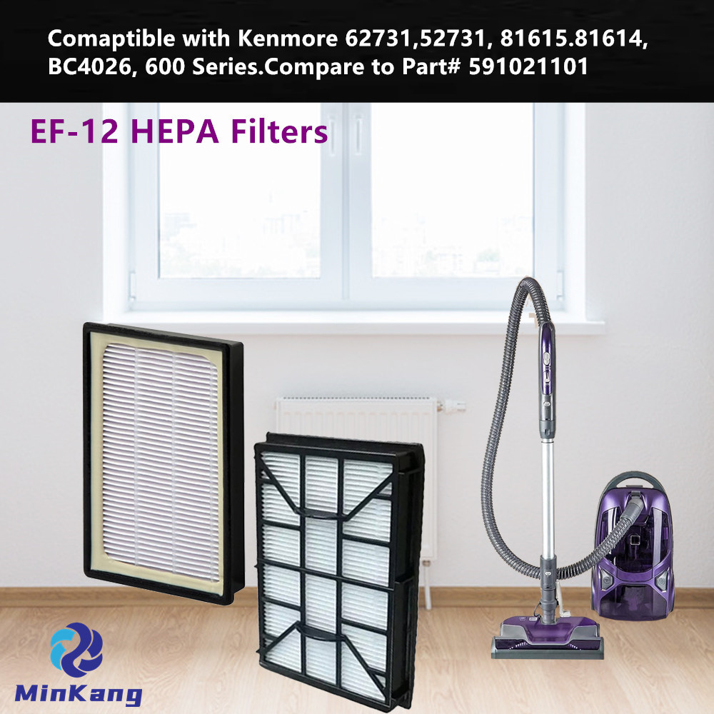 Reemplazo de filtro HEPA EF-12 para aspiradoras Kenmore 62731, 52731, 81615, 81614, BC4026, pieza #591021101 piezas de aspiradora