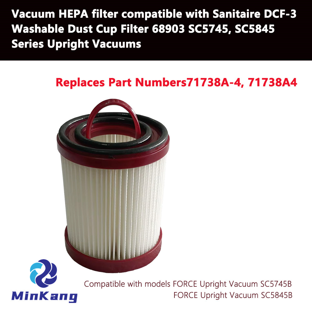 Filtro HEPA de vacío para Sanitaire DCF-3 Filtro de copa de polvo lavable 68903 SC5745, SC5845 Serie Varecidas Vacías verticales